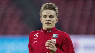 ELBASAN, ALBANIA - MARCH 26: Martin Odegaard of Norway during International friendly match between Albania and Norway on March 26, 2018 at Elbasan Arena in Elbasan, Albania. (Photo by Trond Tandberg/Getty Images)
