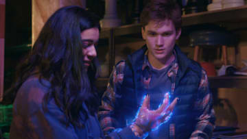 (L-R): Iman Vellani as Ms. Marvel/Kamala Khan and Matt Lintz as Bruno in Marvel Studios' MS. MARVEL, exclusively on Disney+. Photo courtesy of Marvel Studios. ©Marvel Studios 2022. All Rights Reserved.