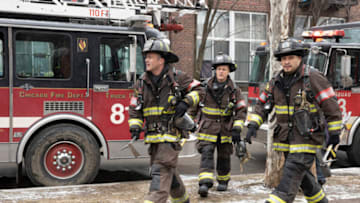 "Dead Of Winter" Episode 907 -- Pictured: (l-r) Taylor Kinney as Kelly Severide, Randy Flagler as Capp, Joe Minoso as Joe Cruz -- (Photo by: Adrian S. Burrows Sr./NBC)