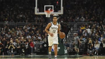 MILWAUKEE, WISCONSIN - MARCH 07: Malcolm Brogdon #13 of the Milwaukee Bucks brings the ball up court against the Indiana Pacers at Fiserv Forum on March 07, 2019 in Milwaukee, Wisconsin. NOTE TO USER: User expressly acknowledges and agrees that, by downloading and or using this photograph, User is consenting to the terms and conditions of the Getty Images License Agreement. (Photo by Quinn Harris/Getty Images)