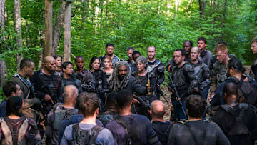 Ezekiel (Khary Payton) and Carol Peletier (Melissa McBride) in The Walking Dead Season 8 Episode 2Photo by Gene Page/AMC