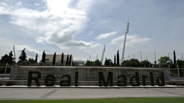 MADRID, SPAIN - MAY 24: A general view of the fountain at the facilities at Real Madrid's Valdebebas Ciudad del Real Madrid training grounds on May 24, 2016 in Madrid, Spain. The facilities coverer approximately 1,067 hectares of land and is close to Madrid's Barajas Adolfo Suarez International airport. The facilities include over a dozen playing fields plus the Alfredi di Stefano stadium with a capacity for up to 8,000 spectators. The facilities also include a new basketball arena, restaurants and a residence for both the first team and youth foreign players and their families. (Photo by Denis Doyle/Getty Images)