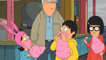 BOB'S BURGERS: During their special day at the wharf with Big Bob, the kids get into trouble with the Wharf's newest fortune-telling giant clam in the "Wharf, Me Worry?" episode of BOB'S BURGERS airing Sunday, Nov 26 (9:00-9:30 PM ET/PT) on FOX. BOBS BURGERS © 2023 by 20th Television. Image Credit to Fox.