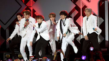 Jin, J-Hope, Jungkook, Suga, V, and RM of BTS (Photo by Kevin Winter/Getty Images for iHeartMedia)