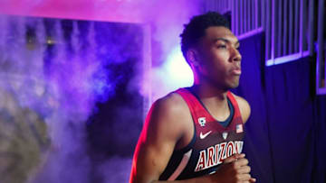 LAS VEGAS, NV - MARCH 11: Allonzo Trier #35 of the Arizona Wildcats is introduced before the championship game of the Pac-12 Basketball Tournament against the Oregon Ducks at T-Mobile Arena on March 11, 2017 in Las Vegas, Nevada. Arizona won 83-80. (Photo by Ethan Miller/Getty Images)