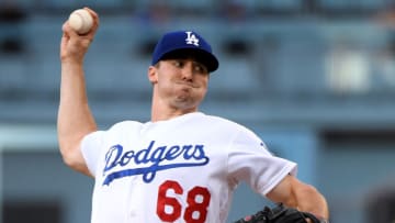 LOS ANGELES, CALIFORNIA - JULY 24: Ross Stripling #68 of the Los Angeles Dodgers pitches against the Los Angeles Angels during the first inning at Dodger Stadium on July 24, 2019 in Los Angeles, California. (Photo by Harry How/Getty Images)