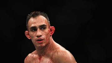 LAS VEGAS, NV - OCTOBER 06: Tony Ferguson looks on while competing against Anthony Pettis in their lightweight bout during the UFC 229 event inside T-Mobile Arena on October 6, 2018 in Las Vegas, Nevada. (Photo by Harry How/Getty Images)