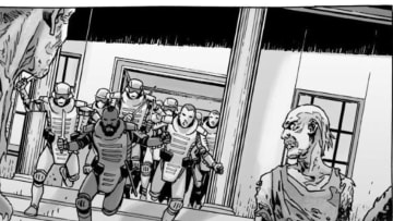 Mercer and soldiers from the Commonwealth - The Walking Dead issue 190 - Image Comics and Skybound
