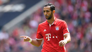 MUNICH, GERMANY - MAY 14: Medhi Benatia of Muenchen gestures during the Bundesliga match between FC Bayern Muenchen and Hannover 96 at Allianz Arena on May 14, 2016 in Munich, Germany. (Photo by Matthias Hangst/Bongarts/Getty Images)