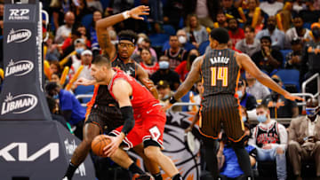 Nikola Vucevic, Wendell Carter Jr., Chicago Bulls Mandatory Credit: Nathan Ray Seebeck-USA TODAY Sports