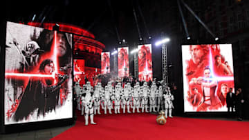 LONDON, ENGLAND - DECEMBER 12: BB-8 and Stormtroopers attend the European Premiere of 'Star Wars: The Last Jedi' at Royal Albert Hall on December 12, 2017 in London, England. (Photo by Stuart C. Wilson/Getty Images)