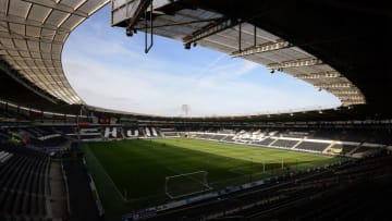 A general view of the KC Stadium is taken ahead of the English Premier League football match between Hull City and Chelsea in Kingston upon Hull, north east England on March 22, 2015. AFP PHOTO / NIGEL RODDISRESTRICTED TO EDITORIAL USE. No use with unauthorized audio, video, data, fixture lists, club/league logos or 'live' services. Online in-match use limited to 45 images, no video emulation. No use in betting, games or single club/league/player publications. (Photo credit should read NIGEL RODDIS/AFP/Getty Images)