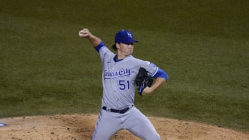 CHICAGO, ILLINOIS - AUGUST 04: Brady Singer #51 of the Kansas City Royals throws a pitch against the Chicago Cubs during the game at Wrigley Field on August 04, 2020 in Chicago, Illinois. (Photo by Nuccio DiNuzzo/Getty Images)