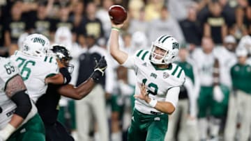 WEST LAFAYETTE, IN - SEPTEMBER 08: Nathan Rourke #12 of the Ohio Bobcats throws a pass in the second half of a game against the Purdue Boilermakers at Ross-Ade Stadium on September 8, 2017 in West Lafayette, Indiana. (Photo by Joe Robbins/Getty Images)
