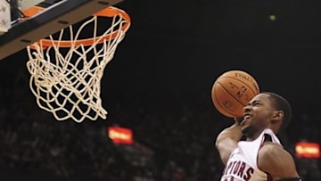 Oct 5, 2014; Vancouver, British Columbia, CAN; Toronto Raptors forward Terrence Ross (31) drives to the basket during the first half against the Sacramento Kings at Rogers Arena. Mandatory Credit: Anne-Marie Sorvin-USA TODAY Sports