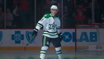 Oct 29, 2016; Saint Paul, MN, USA; Dallas Stars forward Antoine Roussel (21) before the game against the Minnesota Wild at Xcel Energy Center. Mandatory Credit: Brad Rempel-USA TODAY Sports