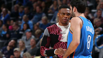 Russell Westbrook, Alex Abrines, OKC Thunder (Photo by Zach Beeker/NBAE via Getty Images)