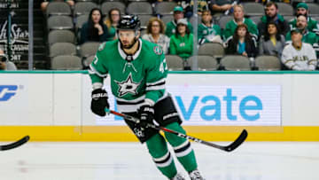 DALLAS, TX - SEPTEMBER 30: Dallas Stars right wing Alexander Radulov (47) skates up the ice during the game between the Dallas Stars and the Colorado Avalanche on September 30, 2018 at the American Airlines Center in Dallas, Texas. Colorado defeats Dallas 6-5. (Photo by Matthew Pearce/Icon Sportswire via Getty Images)