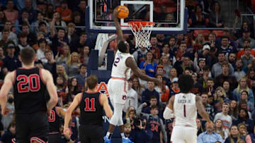 Auburn Tigers forward Jaylin Williams (2) dunks the ball as Auburn basketball take on Georgia Bulldogs at Auburn Arena in Auburn, Ala., on Wednesday, Jan. 19, 2022. Auburn Tigers defeated Georgia Bulldogs 83-60.