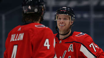 John Carlson, Brenden Dillon, Washington Capitals (Photo by Patrick Smith/Getty Images)