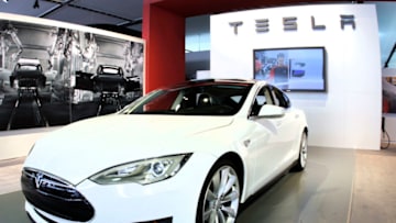 DETROIT, MI, - JANUARY 10: The Tesla Model S Signature is shown during a media preview day at the 2012 North American International Auto Show January 10, 2012 in Detroit, Michigan. The NAIAS opens to the public January 14th and continues through January 22nd. (Photo by Bill Pugliano/Getty Images)