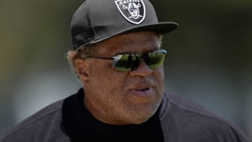 Jun 15, 2016; Alameda, CA, USA; Oakland Raiders general manager Reggie McKenzie at minicamp at the Raiders practice facility. Mandatory Credit: Kirby Lee-USA TODAY Sports