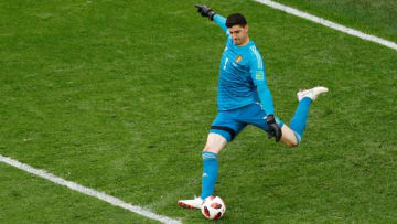 SAINT PETERSBURG, RUSSIA - JULY 14 : Thibaut Courtois of Belgium in action during the 2018 FIFA World Cup 3rd place match between Belgium and England at the Saint Petersburg Stadium in Saint Petersburg, Russia on July 14, 2018 (Photo by Gokhan Balci/Anadolu Agency/Getty Images)
