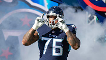 NASHVILLE, TENNESSEE - DECEMBER 12: Rodger Saffold III #76 of the Tennessee Titans (Photo by Wesley Hitt/Getty Images)