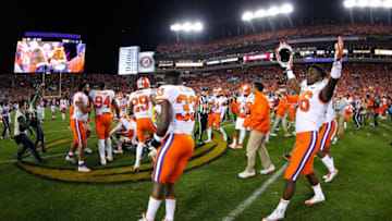 TAMPA, FL - JANUARY 09: The Clemson Tigers celebrate defeating the Alabama Crimson Tide 35-31 in the 2017 College Football Playoff National Championship Game at Raymond James Stadium on January 9, 2017 in Tampa, Florida. (Photo by Kevin C. Cox/Getty Images)