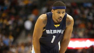 Jan 3, 2015; Denver, CO, USA; Memphis Grizzlies forward Jarnell Stokes (1) during the game against the Denver Nuggets at Pepsi Center. Mandatory Credit: Chris Humphreys-USA TODAY Sports