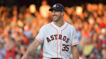 CLEVELAND, OHIO - JULY 09: Justin Verlander #35 of the Houston Astros participates in the 2019 MLB All-Star Game at Progressive Field on July 09, 2019 in Cleveland, Ohio. (Photo by Jason Miller/Getty Images)