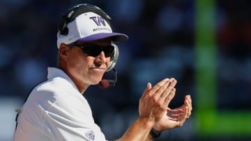 SEATTLE, WA - SEPTEMBER 13: Head coach Chris Petersen of the Washington Huskies looks on against the Illinois Fighting Illini on September 13, 2014 at Husky Stadium in Seattle, Washington. Washington defeated Illinois 44-19. (Photo by Otto Greule Jr/Getty Images)