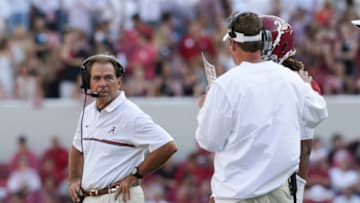 Top Auburn football head coaching candidate Lane Kiffin trolled Nick Saban on Twitter November 8 ahead of their Ole Miss-Alabama Week 11 clash Mandatory Credit: Marvin Gentry-USA TODAY Sports