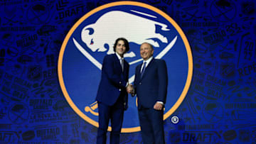 MONTREAL, QUEBEC - JULY 07: Matthew Savoie is drafted by the Buffalo Sabres during Round One of the 2022 Upper Deck NHL Draft at Bell Centre on July 07, 2022 in Montreal, Quebec, Canada. (Photo by Bruce Bennett/Getty Images)
