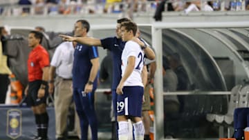 ORLANDO, FL - JULY 22: Tottenham Hotspur manager Mauricio Pochettino gives instructions to Harry Winks