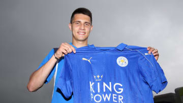 LEICESTER, ENGLAND - AUGUST 02 : (EXCLUSIVE COVERAGE) Leicester City unveil new signing Bartosz Kapustka as he flies straight out to Stockholm for the ICC tournament game against Barcelona at East Midlands Airport on August 02, 2016 in Leicester, United Kingdom. (Photo by Plumb Images/Leicester City FC via Getty Images)
