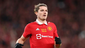 Bayerm Munich midfielder Marcel Sabitzer open to joining Manchester United permanently in the summer. (Photo by Marc Atkins/Getty Images)