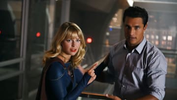 Melissa Benoist as Kara/Supergirl and Staz Nair as William Dey in Supergirl -- "Confidence Women" -- Photo: Sergei Bachlakov/The CW