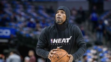 Miami Heat forward Udonis Haslem (40) warms up before the game against the Dallas Mavericks(Jerome Miron-USA TODAY Sports)