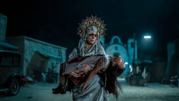 (L-R): Lorenza Izzo as Santa Muerte and Aubrey Rose Garcia as Little Girl in PENNY DREADFUL: CITY OF ANGELS, "Josefina and the Holy Spirit." Photo Credit: Warrick Page/SHOWTIME.