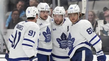 John Tavares #91, Auston Matthews #34, Toronto Maple Leafs (Photo by Thearon W. Henderson/Getty Images)