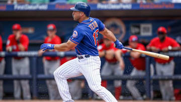 PORT ST. LUCIE, FLORIDA - MARCH 04: Tim Tebow #15 of the New York Mets grounds out in the second inning against the Boston Red Sox during the Grapefruit League spring training game at First Data Field on March 04, 2019 in Port St. Lucie, Florida. (Photo by Dylan Buell/Getty Images)