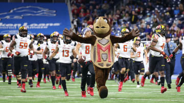 DETROIT, MI - DECEMBER 26: Maryland Terrapins enters the stadium prior to the start of the game against the Boston College Eagles at Ford Field on December 26, 2016 in Detroit, Michigan. (Photo by Leon Halip/Getty Images)