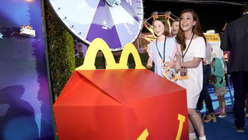 LOS ANGELES, CALIFORNIA - JUNE 11: Alyson Hannigan and family are seen as McDonald's treats guests to Happy Meals at the "Toy Story 4" Premiere After Party at El Capitan Theatre on June 11, 2019 in Los Angeles, California. (Photo by Erik Voake/Getty Images for McDonald's)