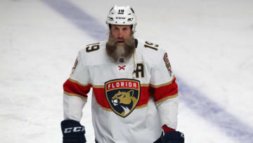 Apr 29, 2022; Montreal, Quebec, CAN; Joe Thornton against Montreal Canadiens. Mandatory Credit: Jean-Yves Ahern-USA TODAY