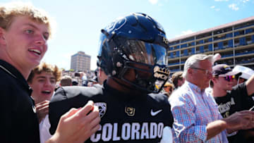 Shilo Sanders showed shades of "Prime Time" in a Deion Sanders-like pick six for 80 yards against Colorado State on September 16 Mandatory Credit: Ron Chenoy-USA TODAY Sports