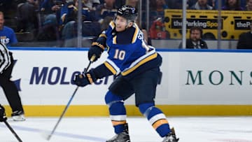 ST. LOUIS, MO - OCTOBER 7: Brayden Schenn