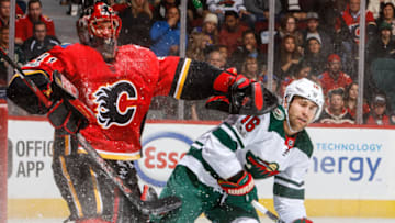CALGARY, AB - OCTOBER 21: Goalie Mike Smith