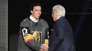 LAS VEGAS, NV - JUNE 21: Goaltender Marc-Andre Fleury shakes hands with majority owner Bill Foley of the Vegas Golden Knights after Fleury is taken by the Golden Knights in the expansion draft during the 2017 NHL Awards and Expansion Draft at T-Mobile Arena on June 21, 2017 in Las Vegas, Nevada. (Photo by Ethan Miller/Getty Images)