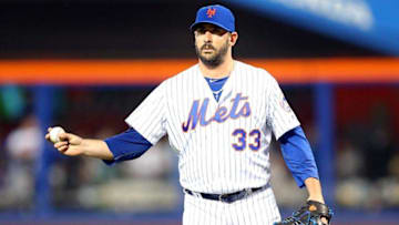 Jun 17, 2016; New York City, NY, USA; New York Mets starting pitcher Matt Harvey (33) reacts during the fifth inning against the Atlanta Braves at Citi Field. Mandatory Credit: Brad Penner-USA TODAY Sports